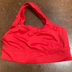 red sports bra